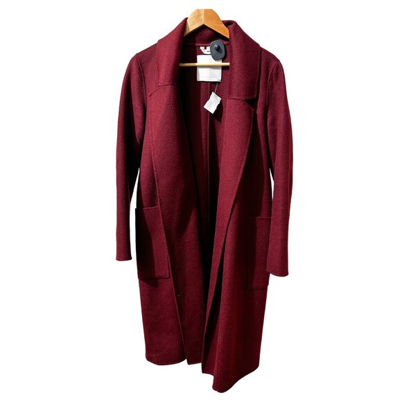 Sosken Dark Red Wool Coat - Picture 1 of 2